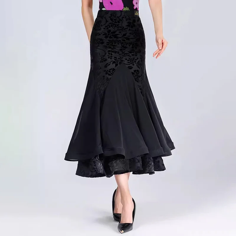 Elegant Ballroom Dance Skirts for Women Modern Dance Costumes Big Swing Tango Party  Waltz Performance Clothes