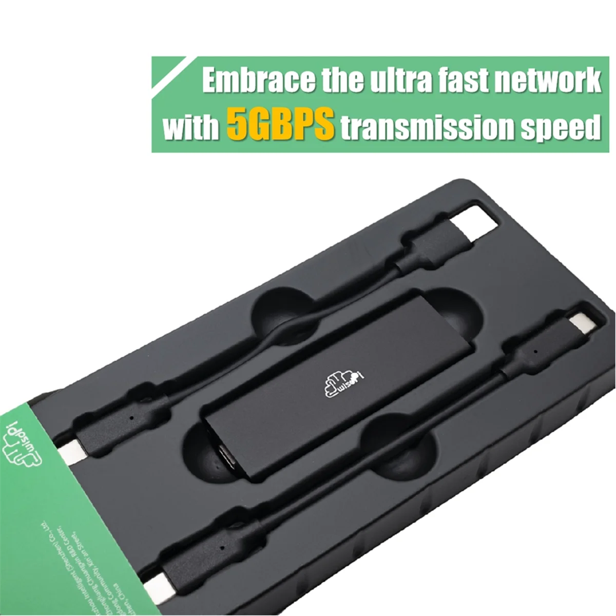

M85K New USB 3.2 to 5GbE Adapter (-UT5) Wired LAN Network Connection 5G, 2.5G, 100Mbps, 5000Mbps USB-C to RJ45 Network