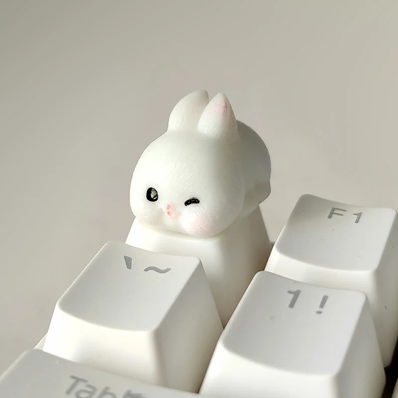 ภาพเคลื่อนไหว PBT การ์ตูนกระต่าย Keycap สาวน่ารักของขวัญตุ๊กตา Cherry เพลาแป้นพิมพ์ Keycap