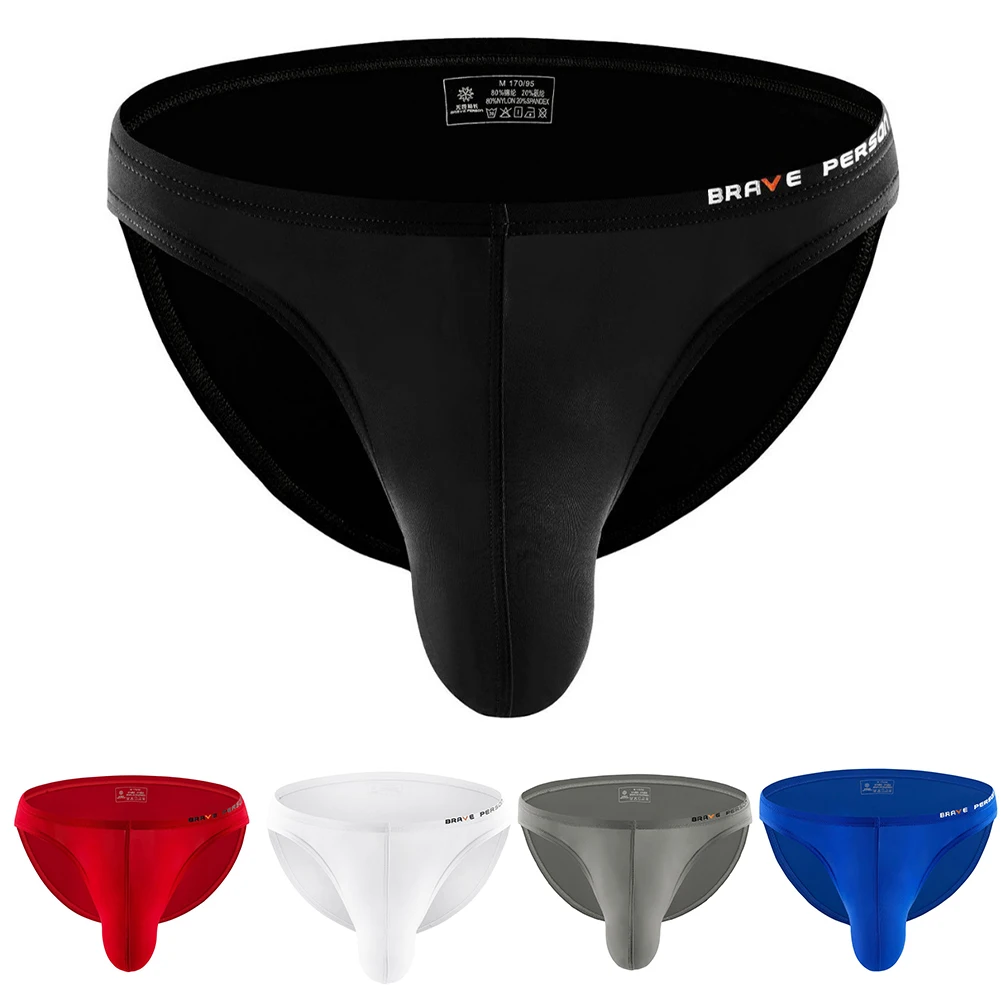 

Red Black White Men Soft U Pouch Briefs Tanga Breathable Underpants Triangle Underwear S-XL Size Low Waist