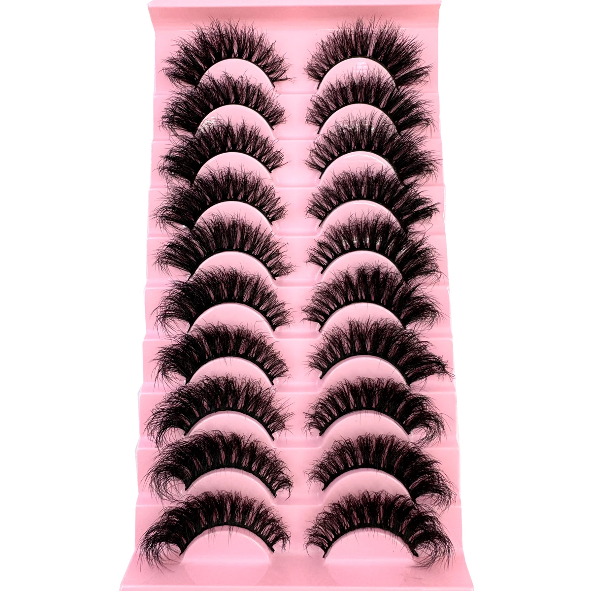 MKYDCG 2025 New10ペア キャットアイラッシュ ふわふわ フェイク ナチュラルミンク ラッシュ 8D ウィスピー ラッシュ パック ドラマチック ロング 厚め ボリューム アイラッシュ