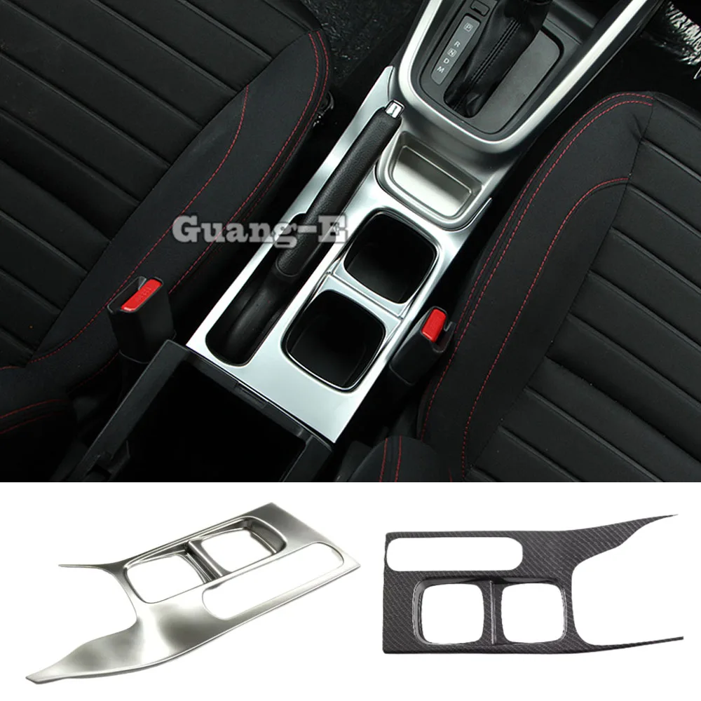 For Suzuki Vitara 2016 2017 2018 2019 ABS Silver Center Console Cup Holder Panel Trim Cover  Interior Decorative Frame Sticker