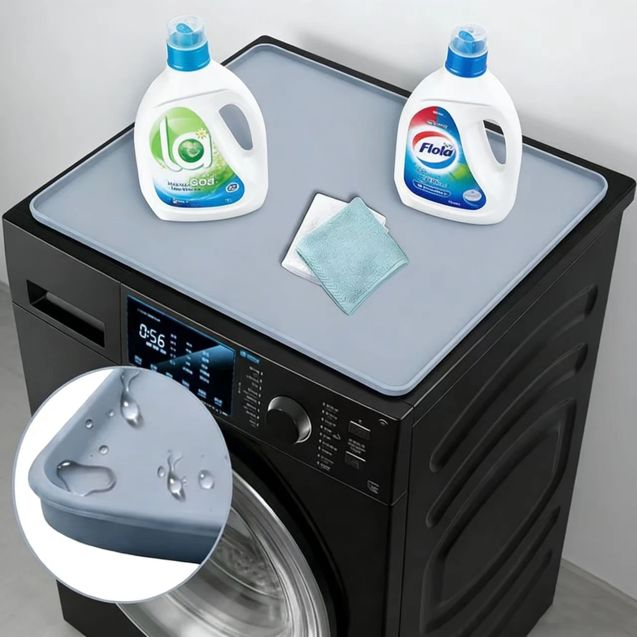 Silicone Dish Drying Mat Heat Resistant Waterproof Raised Edge Drain Pad Coffee Espresso Machine Mat Cup Coaster Tray Kitchen