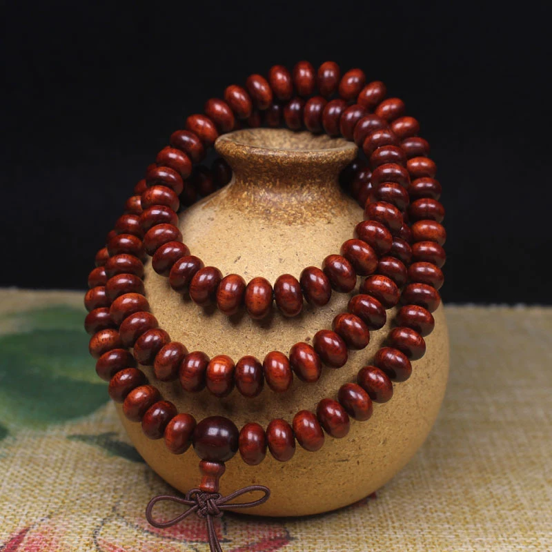 

African small-leaf rosewood and , blood sandalwood abacus bead bracelet