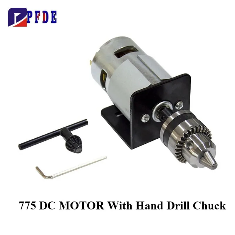 محرك تيار مستمر عالي السرعة 775 مع ظرف مثقاب يدوي مصغر ودعامة لتلميع المثقاب الكهربائي بنفسك والحفر 12 فولت - 24 فولت #1