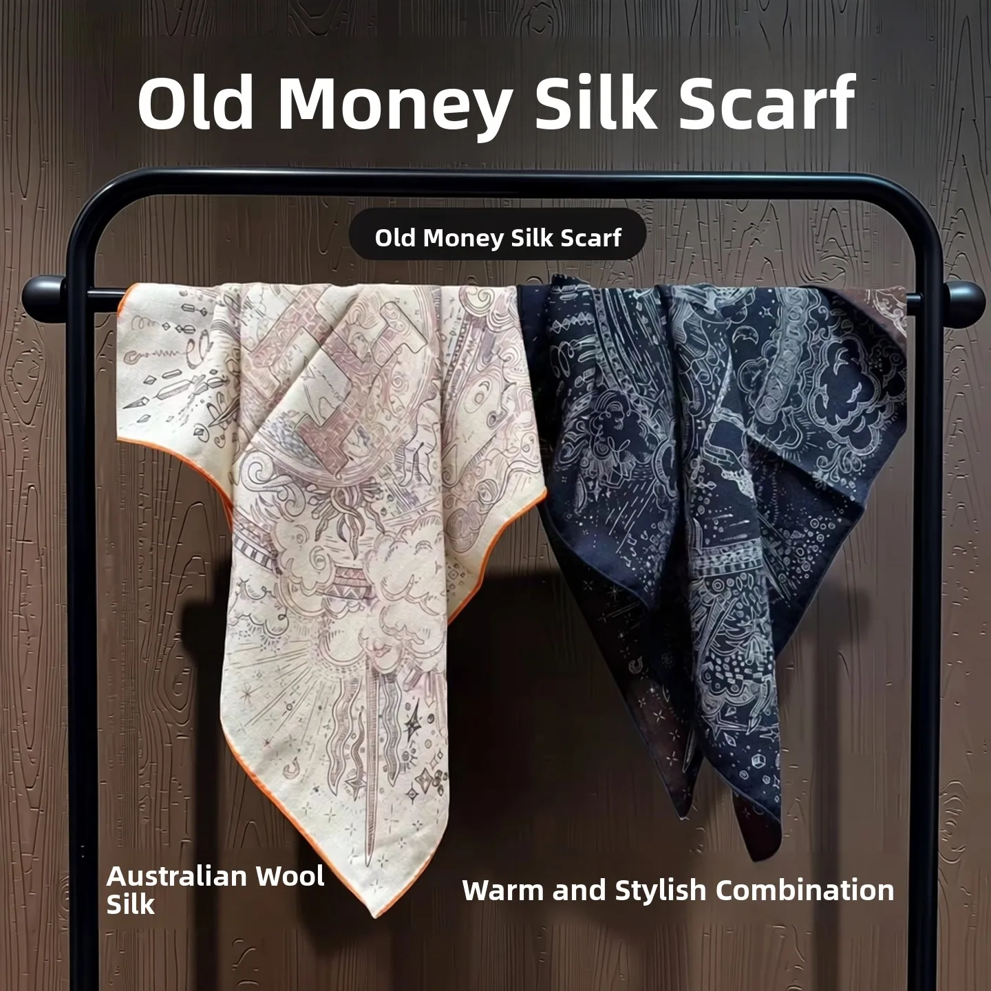 オーストラリア産ウールシルクスカーフ-レディースショール-正方形65cm-多機能ベルベット生地-夏秋冬ファッションアクセサリー