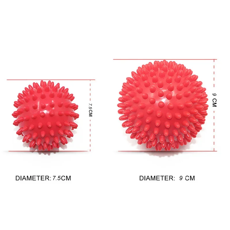 7cm 7.5cm 9cm PVC Spiky Yoga Massage Ball Drain Point Fitness Hand Foot Pain Plantar Fasciitis Reliever Hedgehog Balls