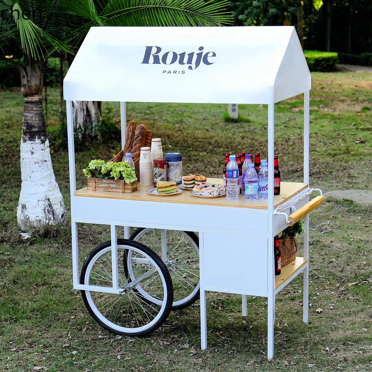 ZML Stall Push Cart Mall Store Decoration Promotion Flower Cart Night Market Snack Food Mobile Dining Cart