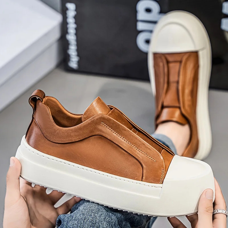 

2025 New Trendy Fashion Thick Bottom Comfortable Versatile Retro Leisure Sports Casual Men's Shoes Board Shoes
