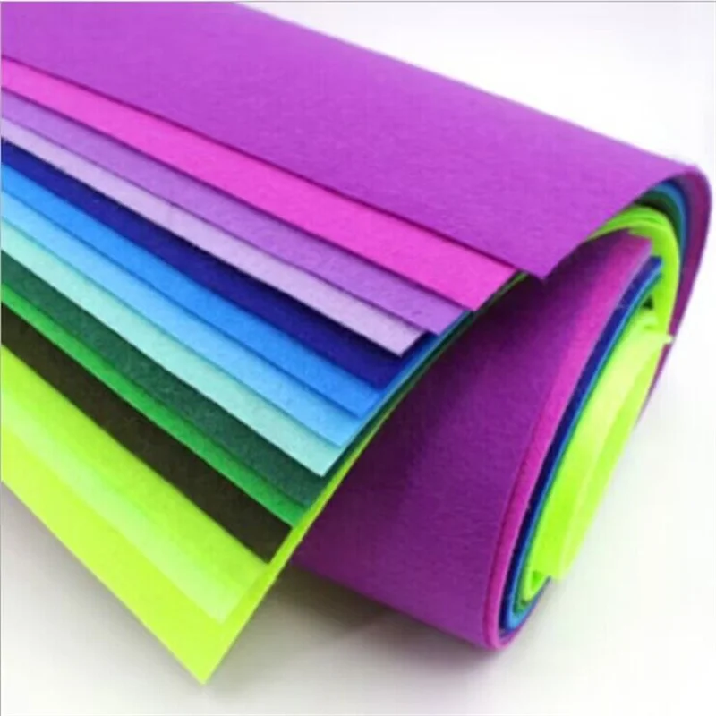 40CM/15.75 Inches Felt Fabric Sheet 40PCS Nonwoven Fabric 1MM 40 Colors Multi Size Sewing Patchwork Cloth Set For Kid Handmade