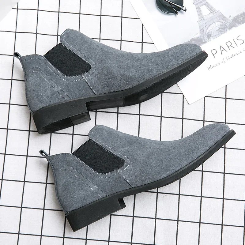 

Men Classic Chelsea Boots Solid Color Faux Suede Short Ankle Wear Fashion Casual Street Outdoor Daily All-match Men Shoes