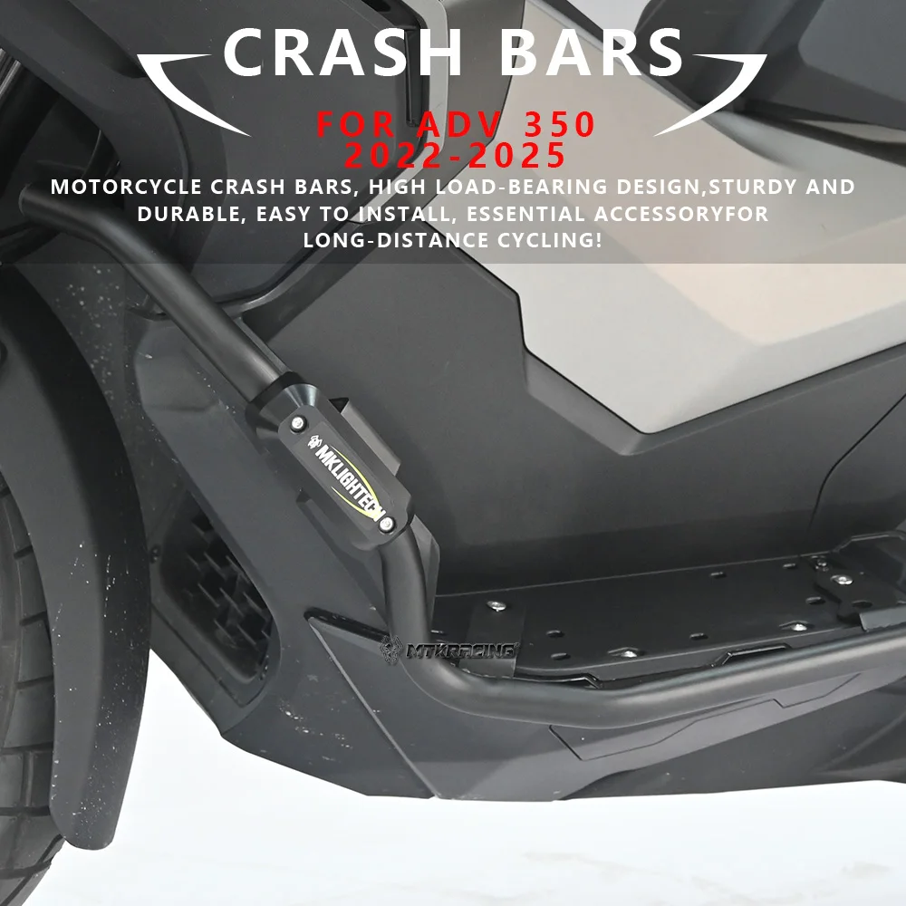 

MTKRACING For HONDA ADV 350 2022-2025 Motorcycle Crash Bar Engine Guard Frame Sliders Bumper Falling Protector Accessories