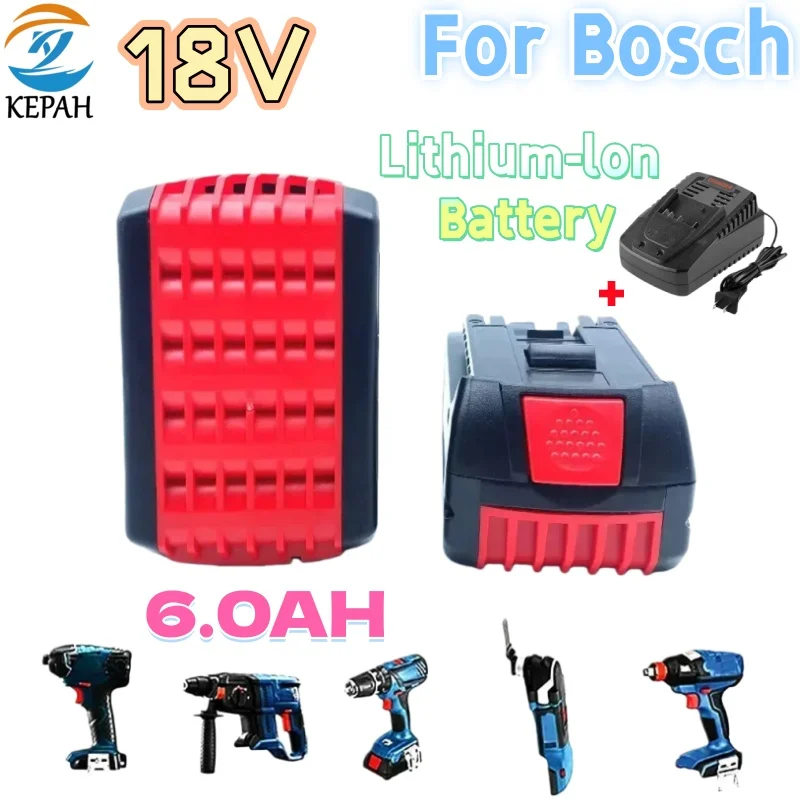 

18 В, 10,0 Ач, аккумуляторная батарея для Bosch 6,0 Ач, беспроводной ударный гайковерт P108 GBA GSR GSB BAT618 BAT609 BAT620, аккумулятор для электроинструментов