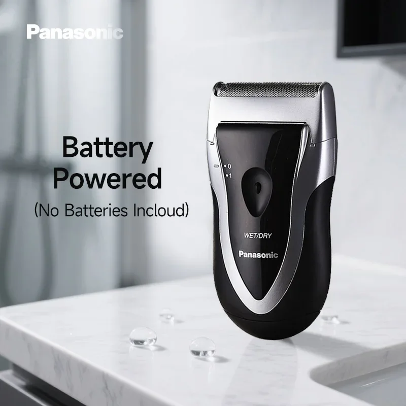 

Электрическая бритва Panasonic для мужчин, дорожная бритва на батарейках, беспроводная легкая бритва для влажной и сухой уборки с эргономичной ручкой ﻿
