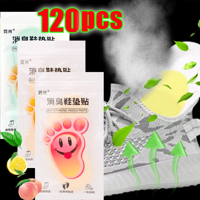 12/120pcs Shoes Deodorant Stickers Deodorant Foot Odor Deodorants Sneaker Smell Fresh Fruity Aroma Insole Sterilization Sticker