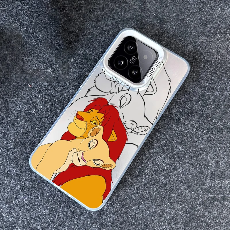 Disney Lion King Cartoon For Xiaomi Mi 11 12T 13T Poco F4 F3 X3 X5 C51 C50 M3 M5S Pro Lite 5G Colorful Silver Phone Case image 3
