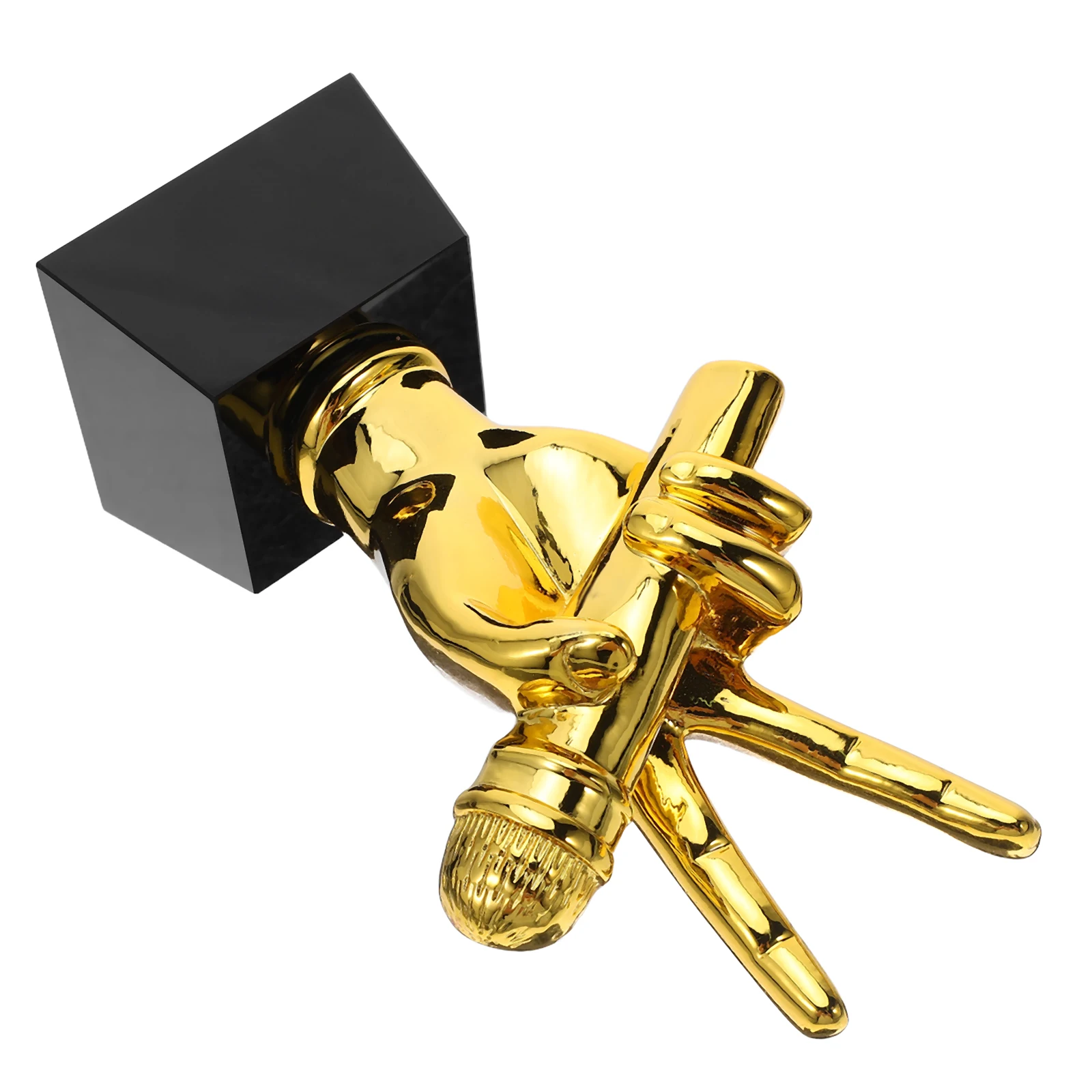 

Microphone Trophy Award Desk Music Props Retro Vintage Crystal Competitions Funny Student
