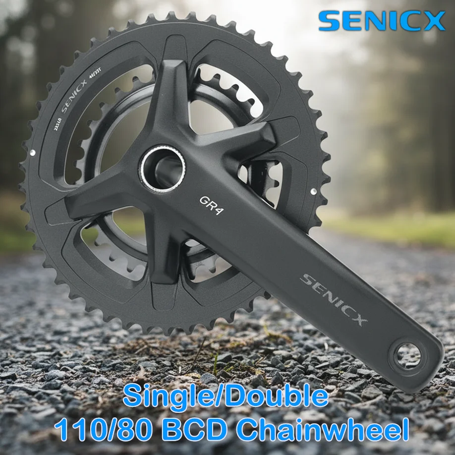 

SENICX GR4 Road Crankset 42T 30-46T Chainset with BB 24mm Crank Arms for Bicycle 170mm Chainwheel 110 Bcd for Gravel Bike Parts