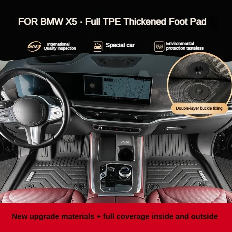 TPE Floor Mats for BMW X5 E70 F15 G05 2008-2022 LHD Full Coverage Waterproof Surround Threshold Accessories