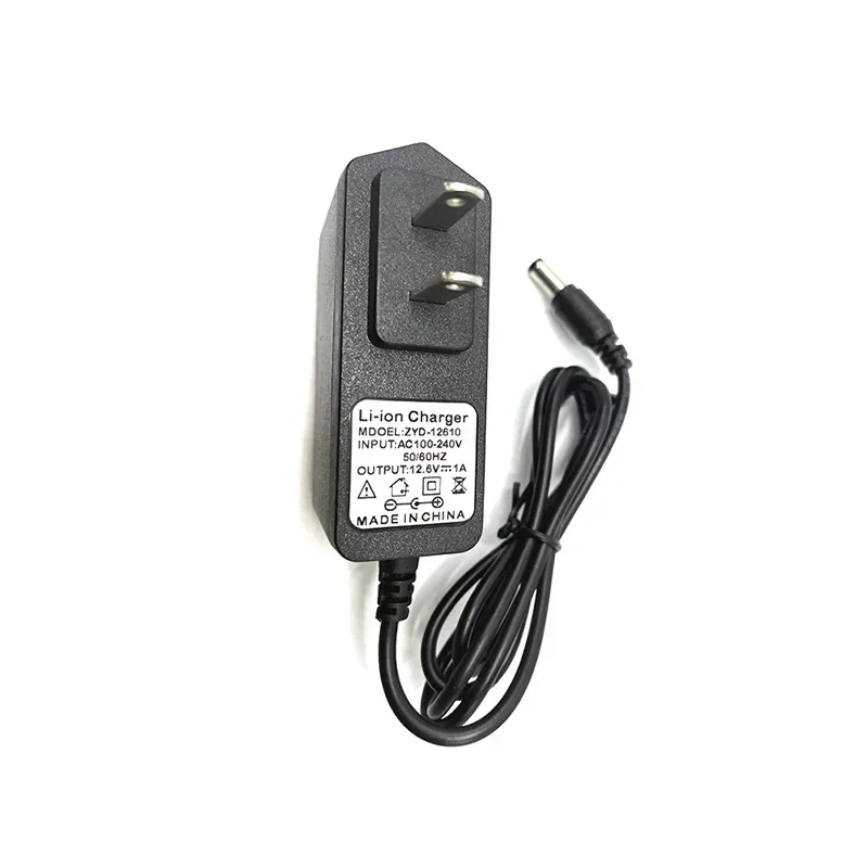 New 12.6V 1A Charger 3S 3.7V Lithium Battery Charger DC:5.5*2.1mm 12V Power Adapter AC100-240V Screwdriver Portable Wall Adapter