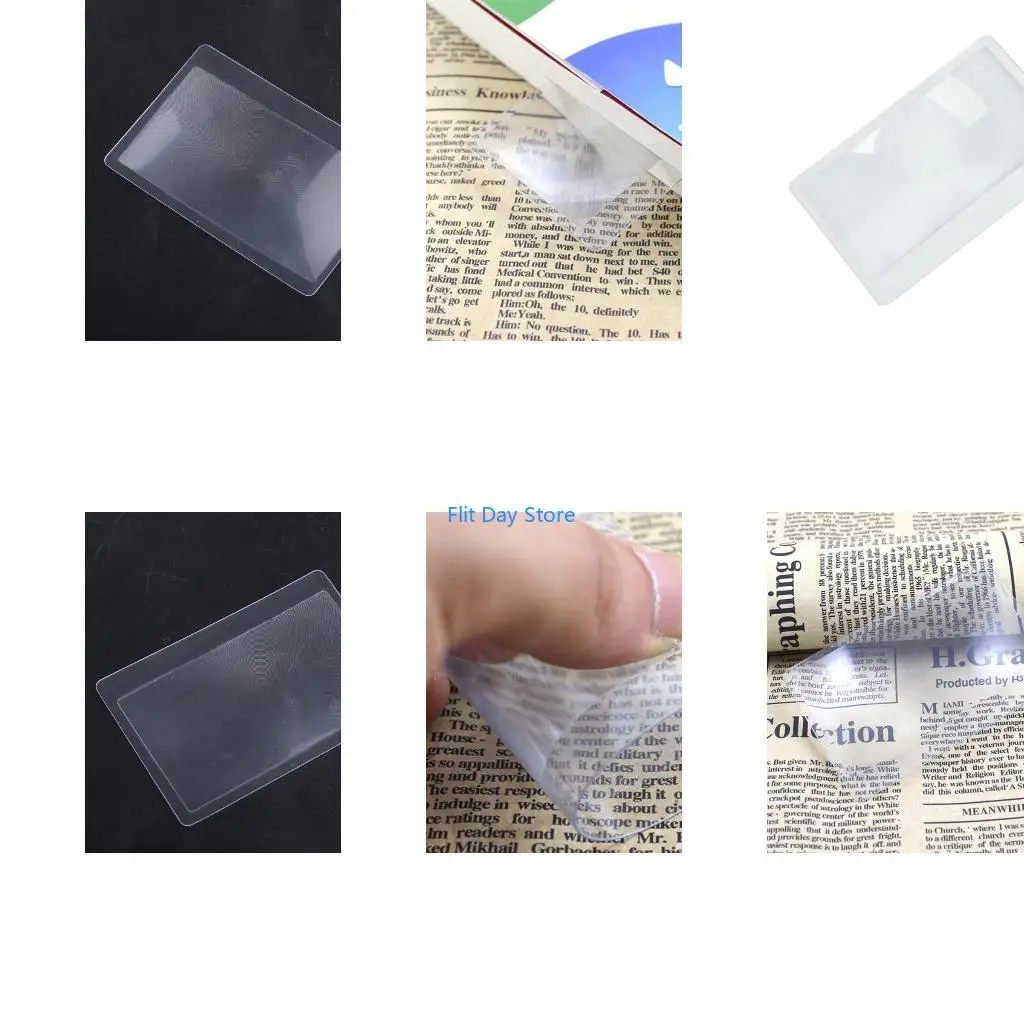 F92C Credit Card Sized Glass 3X Fresnel- Reading Magnifier Lens- 3.3x2.2in