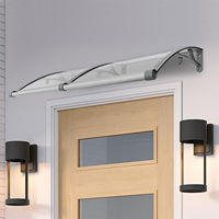 Aluminum Alloy Door Window Canopy Arch Rainshed Suitable for Balconies, Roofs, Yards, Shops And other entrances(Clear, Silver)