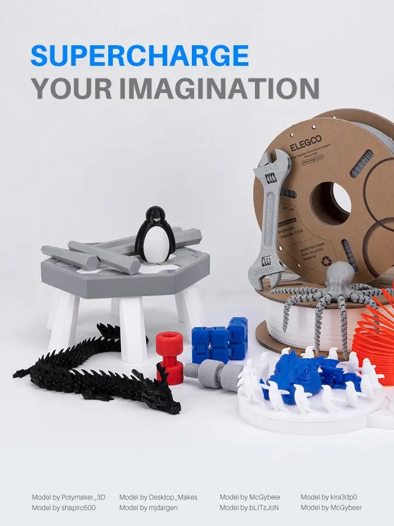Elegoo 1,75mm pla filament 2kg set kunststoff 3d pla für die meisten fdm 3d drucker maß genauigkeit/-0,02mm 2 stücke * 1kg pla set