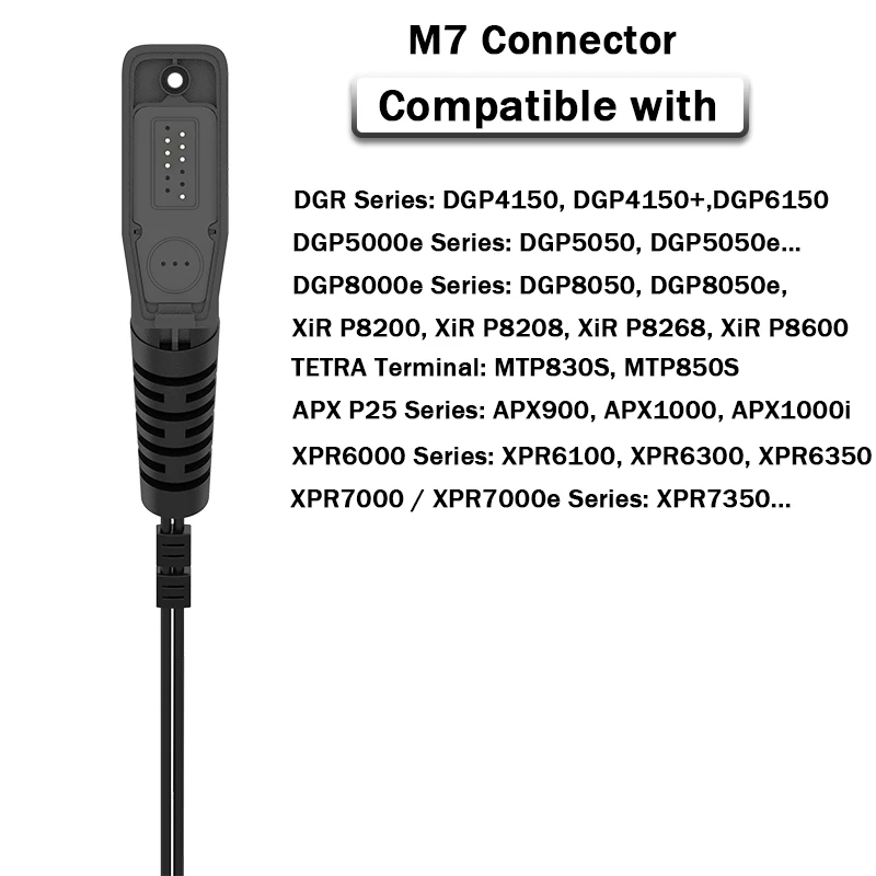 Big PTT Covert Acoustic Air Tube Earpiece Headset Compatible with Motorola DP3400 DP4400 DP3401 DGP6150 XiR P8268 MultiPin Radio