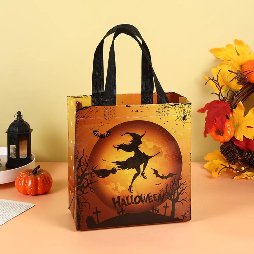 Witch Halloween Non-woven Bag Handbag Pumpkin Halloween Tote Bag Candy Bag Storage Organizer Halloween Gift Bag Party Supplies