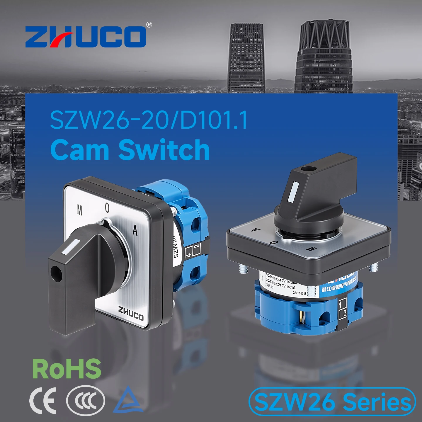 Industrial Tools - Sakelar pemilih posisi ZHUCO 2/3 20A