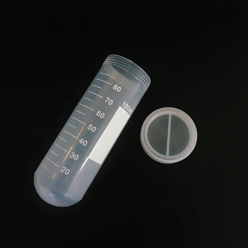 10pcs/pack 100ml scaled plastic centrifuge tubes with screw cap