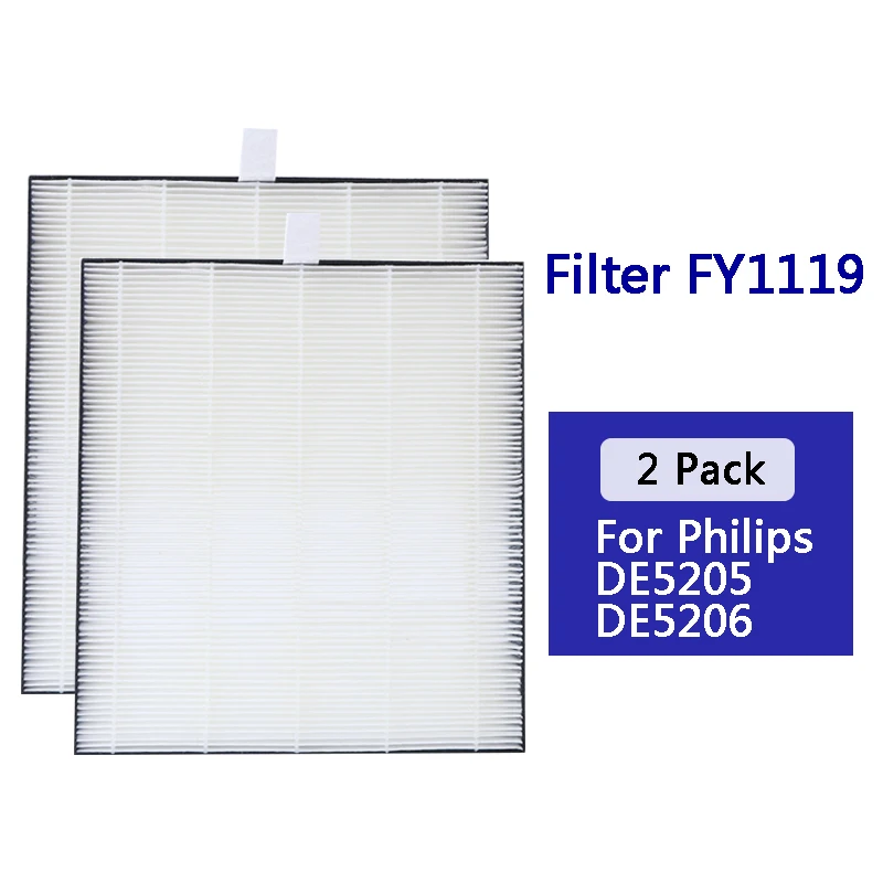 2 Pack Air Purifier HEPA Filter FY1119 suit for Philips DE5205 DE5206 Dehumidifier PM2.5 PM0.3