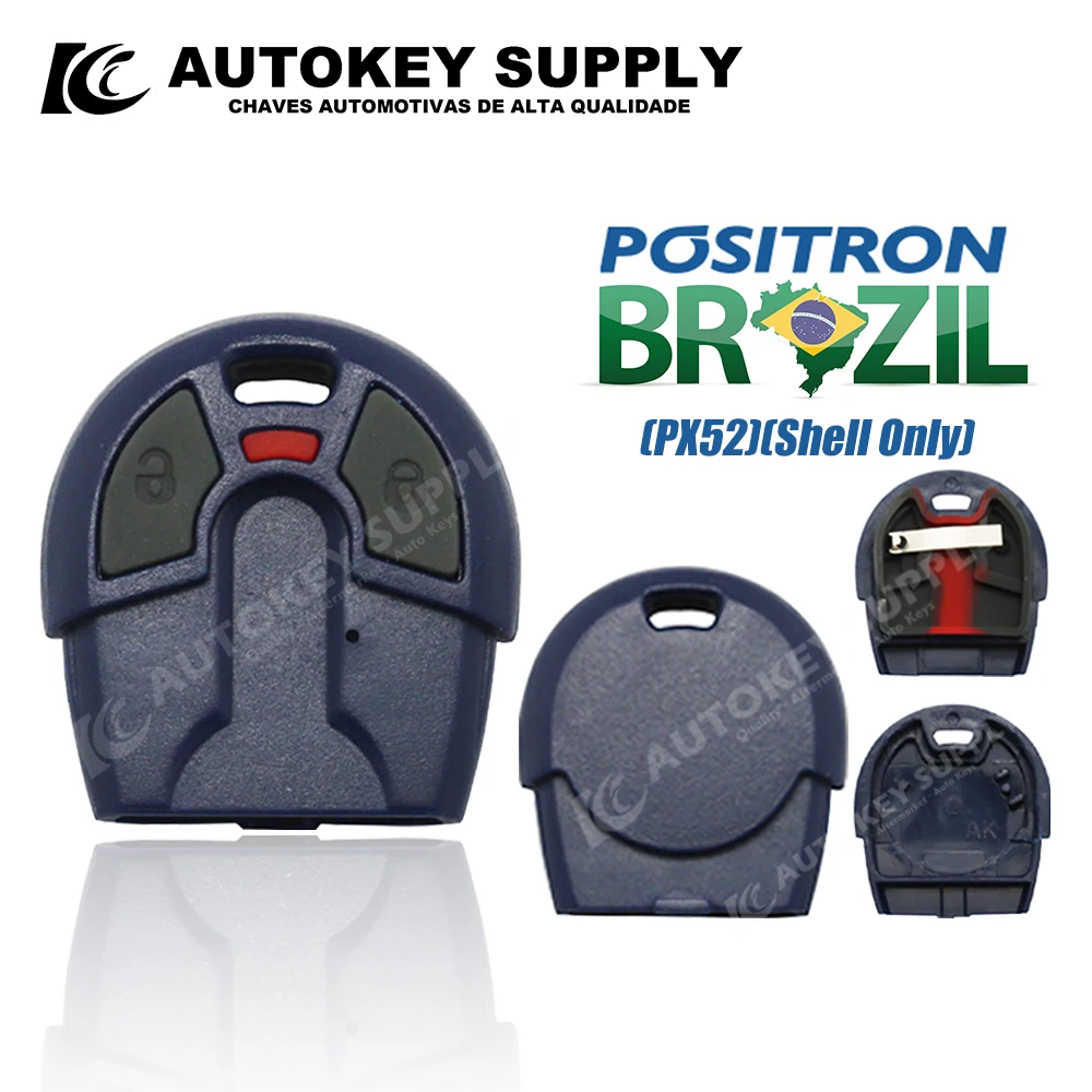 AutokeySupply AKBPS117 / AKBPS118 Brazilië Positron Flex (PX52) 2-knoppen behuizing rood met grip voor Fiat