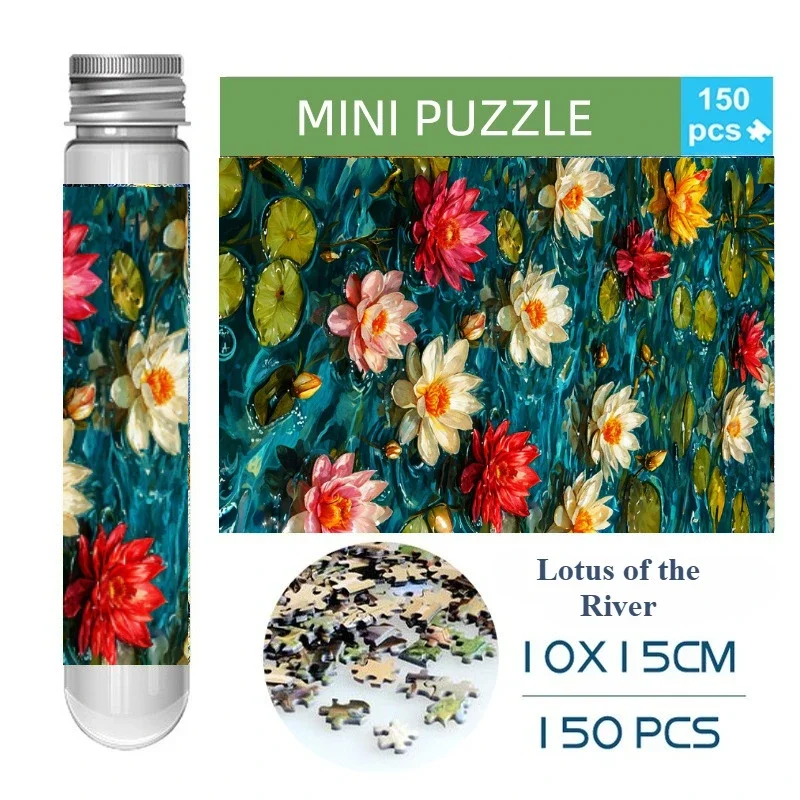 150PCS Mini Test Tube Difficult Lotus of the River Jigsaw Puzzle  Decompression Toys Game Family Educational Toys