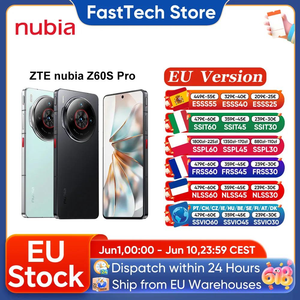 Version globale du smartphone Nubia Z60S Pro 6,78 pouces, Snapdragon 8 Gen 2, batterie 5100 mAh, charge 80 W, communication satellite, téléphone IA