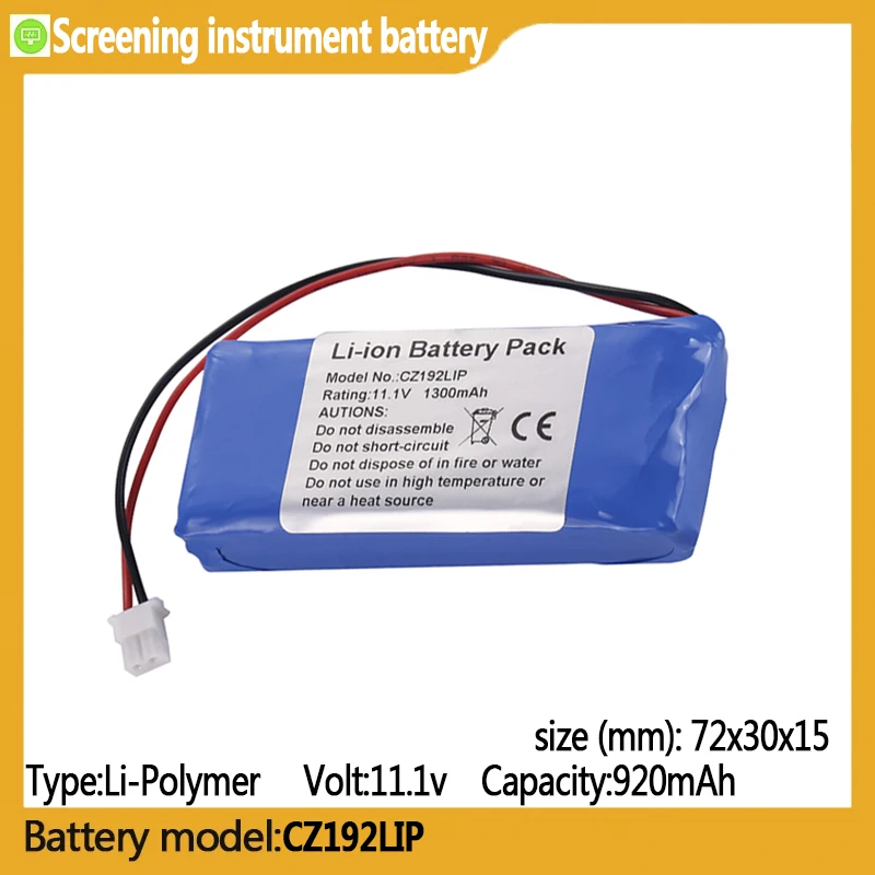 CZ192LIP capacity 920mAh 11.1v Li-Polymer battery,suitable for CZ192LIP,KMBNK513475, Screening instrument