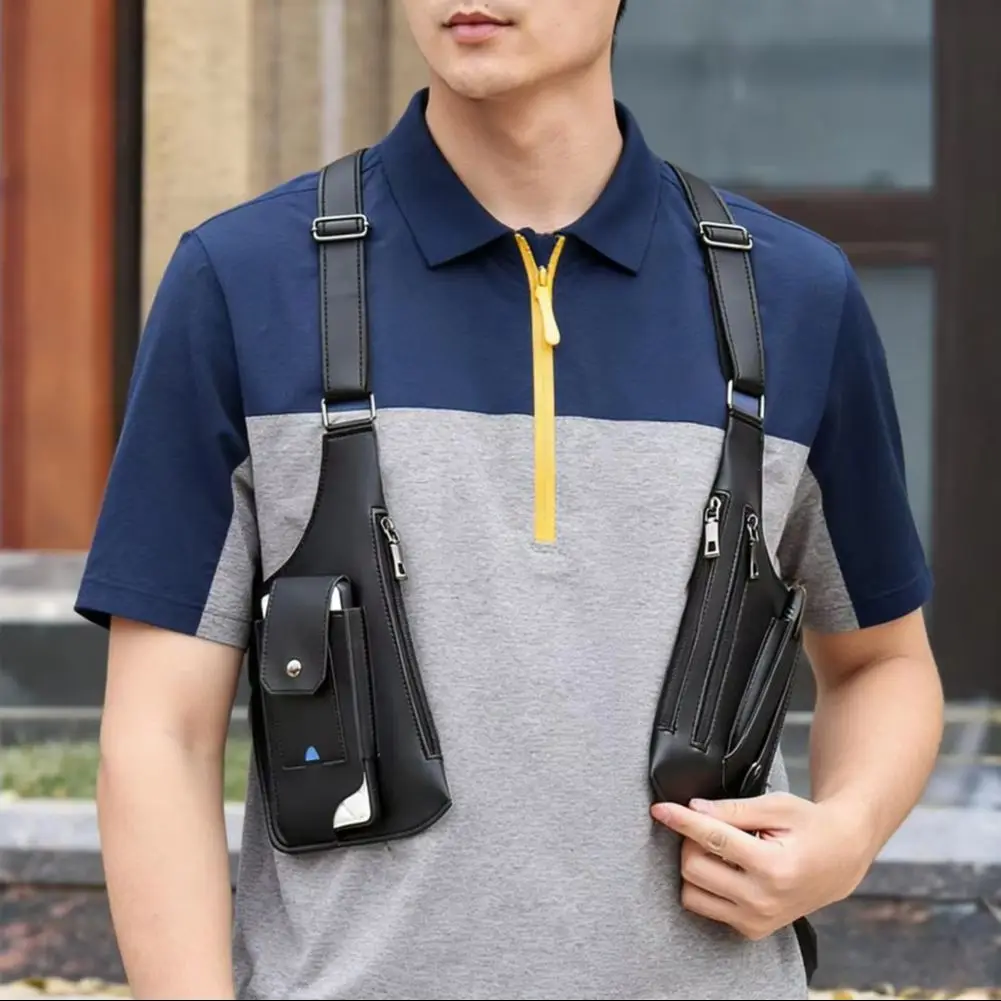 

Anti-Theft Shoulder Bag Security Backpack Slim Crossbody Hidden Underarm Chest Pack with Adjustable Straps Compact Travel Organi