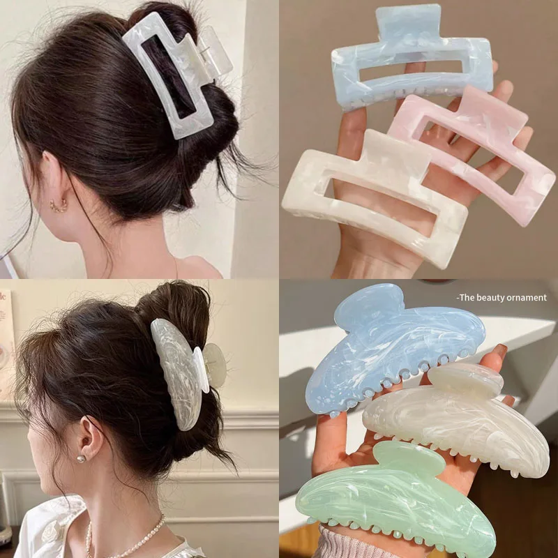 Elegante geometrische Haarspange aus Kunststoff, Haarklammer im Shark-Claw-Stil, koreanische große Badespange, Haarnadel, Haar-Accessoires für Damen, Kopfschmuck