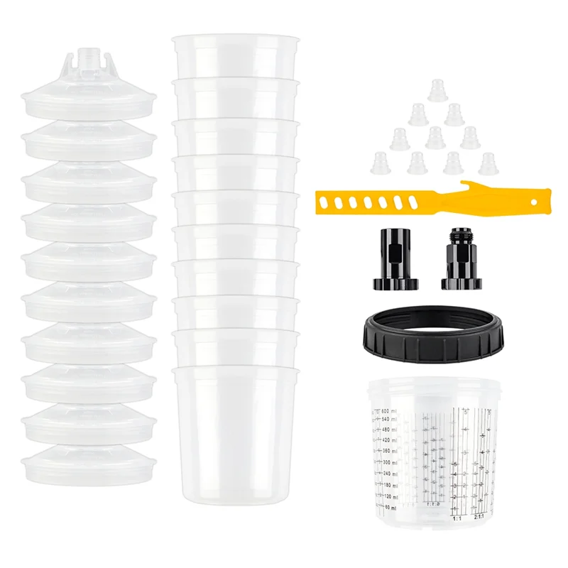 ถังพ่นสี ABLK Airbrush Tank H/O Quick Cup 20.3 ออนซ์/600 มล. พร้อมหัวฉีดพ่นสีและถ้วยผสมสีขนาด 3/8 นิ้ว แบบใช้แล้วทิ้ง