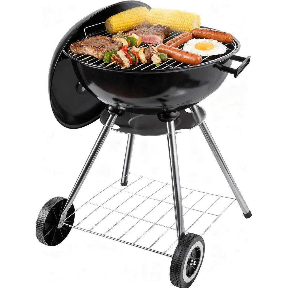 

18 Inch Kettle Grills with Lid - Ideal for Camping, Backyards, and Patios