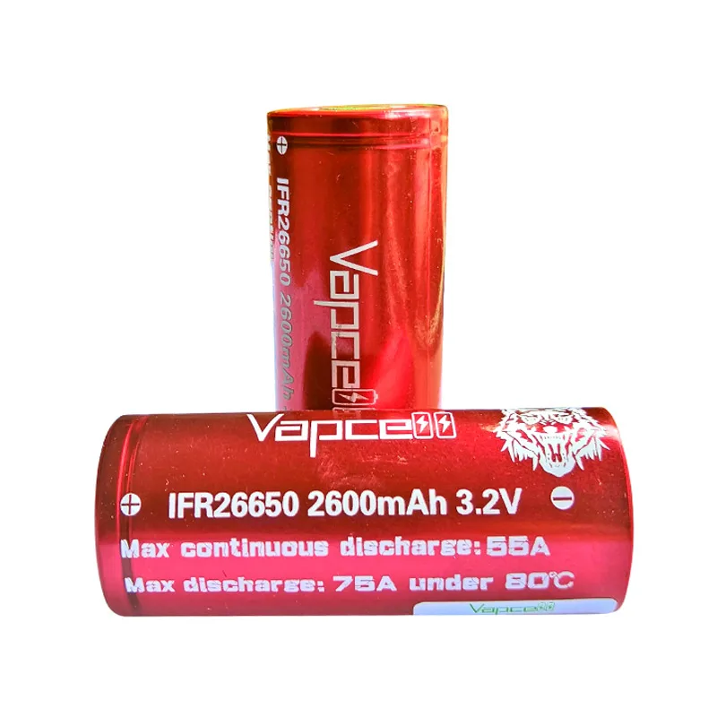 Original Vapcell IFR 26650 Battery 2600mAh High Discharge Current CDR 55A Max 75A 3.2V lifepo4 High Power Rechargeable Batteries view 6