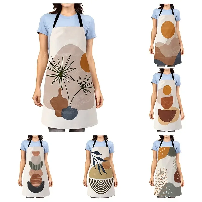 Aesthetic Women kitchen apron kids original Children Waterproof girl  princess waiter work apron oil proof nordic boho plant