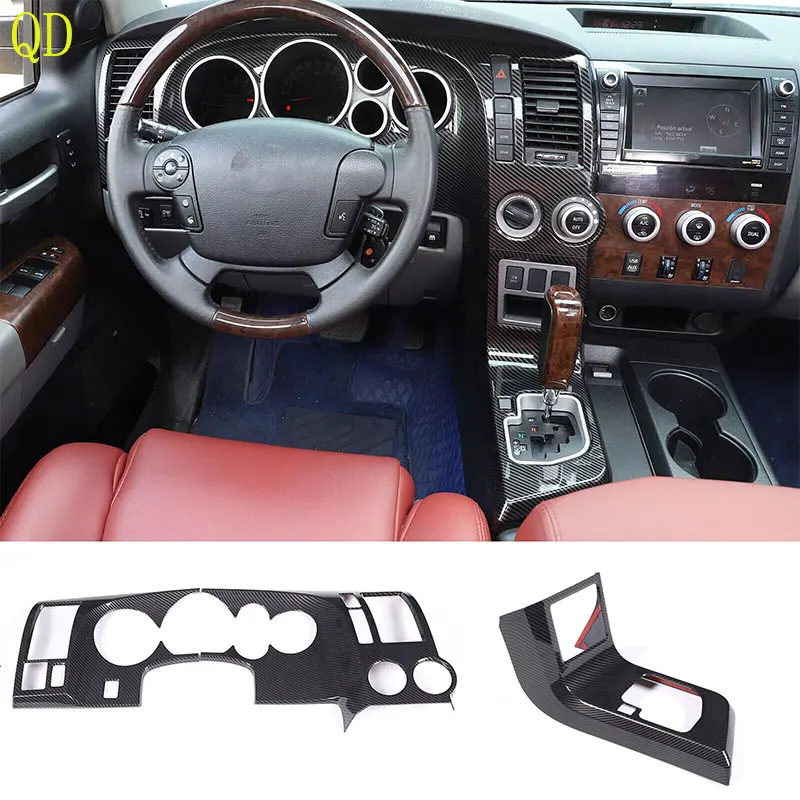 

For 2007-2013 Toyota Tundra ABS carbon fiber car styling car dashboard large panel decorative cover sticker car interior parts