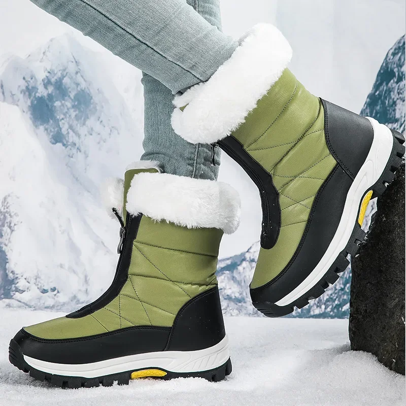 

Autumn and Winter Sports Shoes, Snow Boots with Thick Velvet Waterproof and Anti Slip, Thick Sole, Warm and Casual Women's Shoes