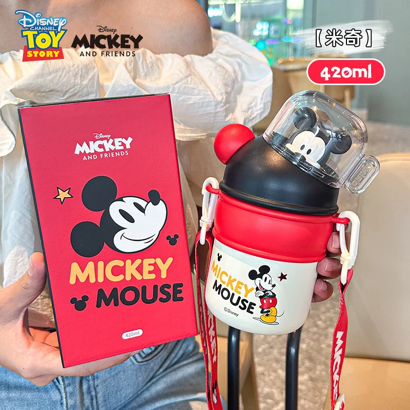 Disney 420ml Mickey Mouse Buzz Lightyear 316 Kids Strawberry Bear Thermal Mug Outdoor Portable Mug Office Thermal Mug Gifts