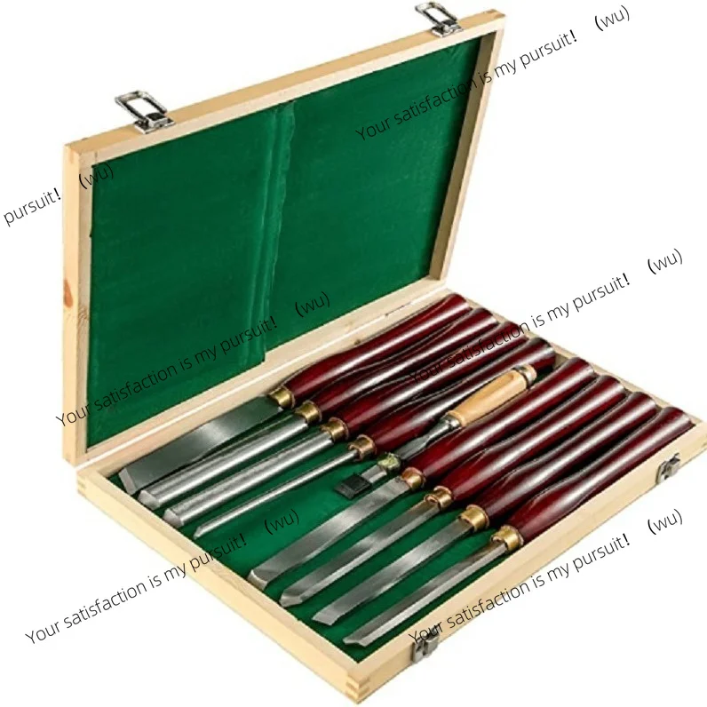 Suitable for 8PCS red handle woodworking lathe, lathe cutter, milling cutter set, wood chisel engraving tool