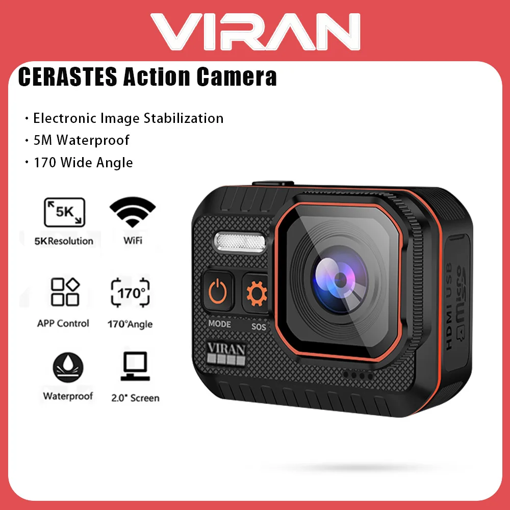 

4K60FPS WiFi Anti-shake Action Camera With Remote Control Screen Waterproof Sport Camera drive recorder