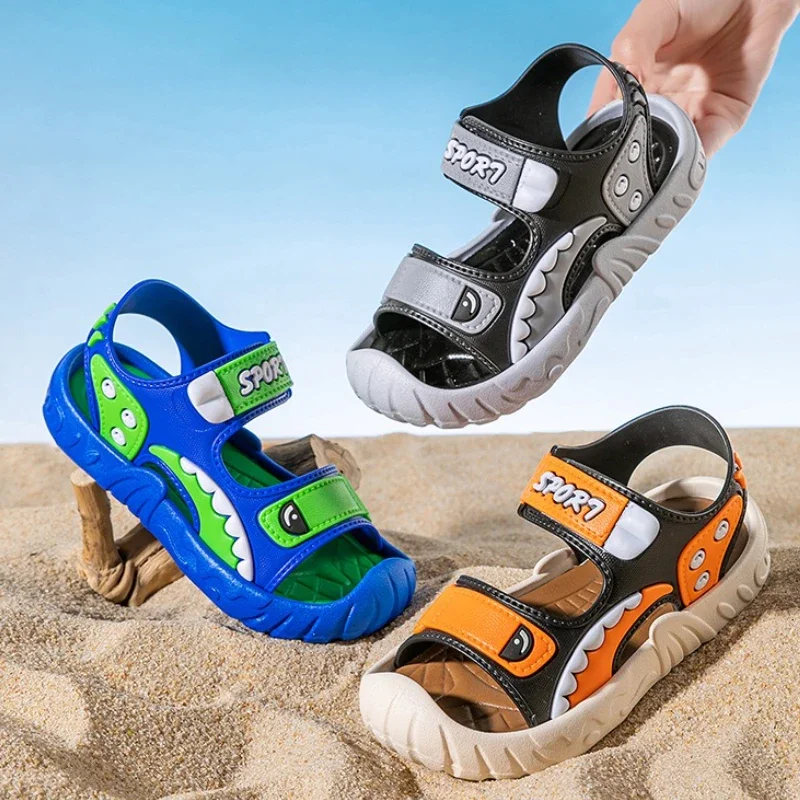 

Breathable Sport Boys Sandals Summer Cartoon Beach Boy Shoes with Soft Sole Non-Slip Design Comfortable Casual Kids Sandals