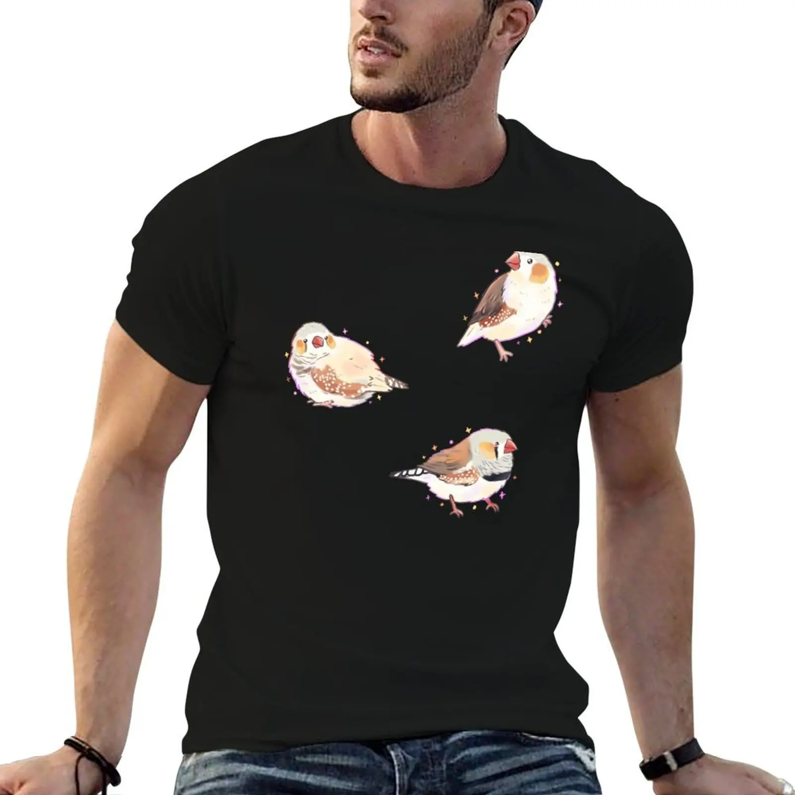 zebra finch pack T-Shirt t shirts for man pack white t shirts cotton 100% man tshirt T-shirt