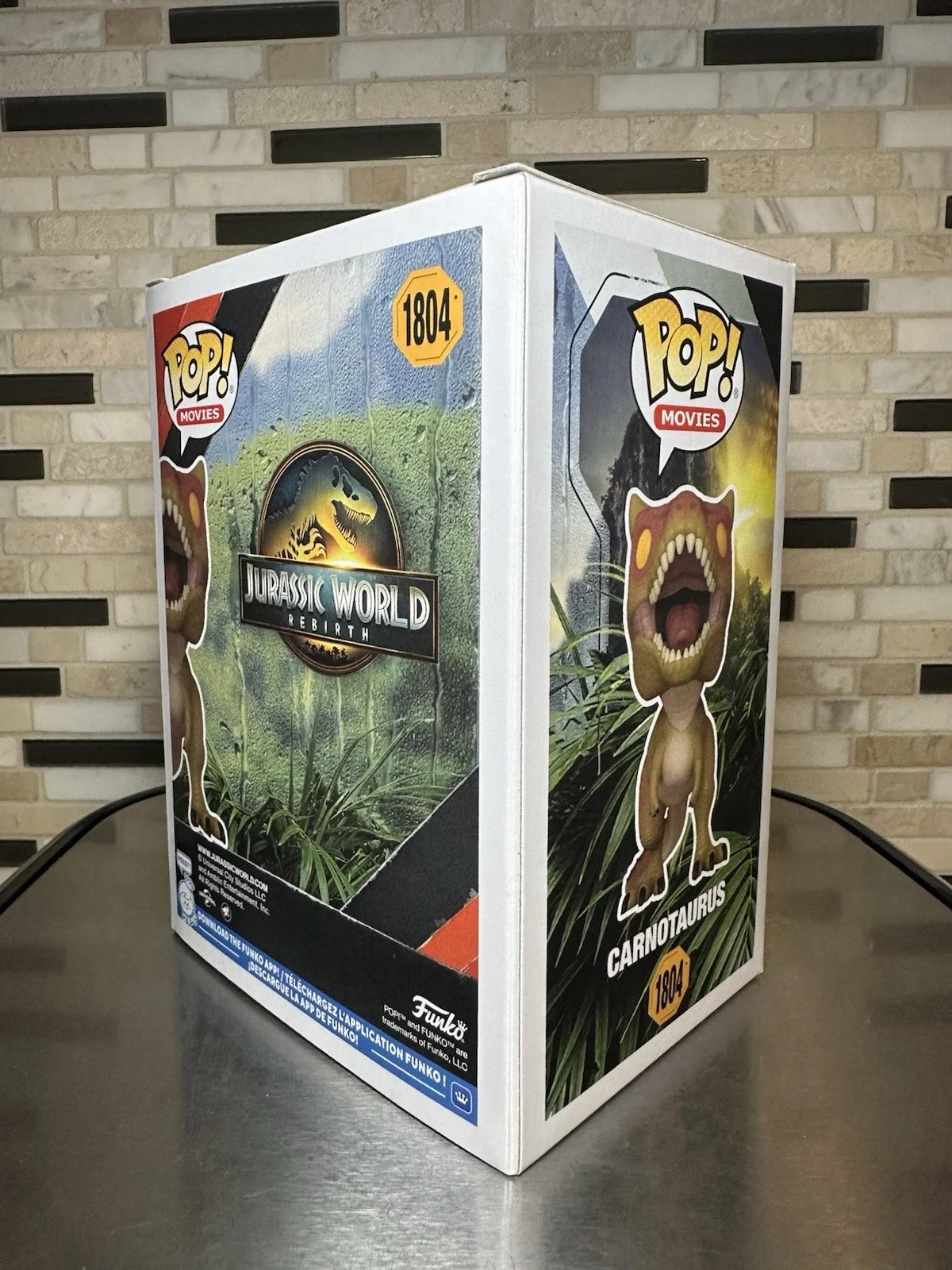 Funko Pop Jurassic World: إعادة الميلاد Carnotaurus 1804 أرقام 3.9 بوصة ديناصور الفينيل الشكل تحصيل طبعة محدودة لعبة هدية